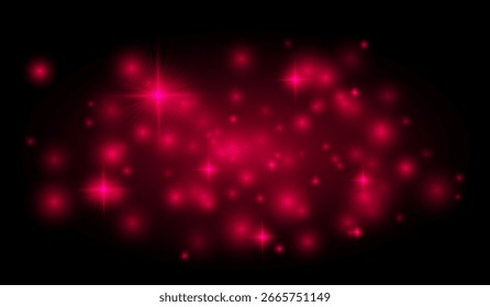 Star flares and glowing particles spread across a dark background, perfect for overlays, highlights, digital art, and visual effects in creative projects.