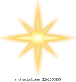 Estrella salpicada de chispas aisladas sobre fondo blanco. El sol amarillo, un destello, un resplandor suave sin salir de los rayos. Ilustración vectorial de la salpicadura amarilla abstracta.
