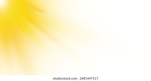 Star flashed with sparkles isolated on white background. The yellow sun, a flash, a soft glow without departing rays. Vector illustration of abstract yellow splash.