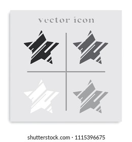 Star flat black and white vector icon.