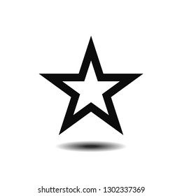 Star flat designed vector icon black white