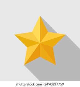 Star flat icon with long shadow