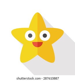 star flat icon with long shadow
