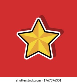 Star flat illustration design for game or UI with highlight and shadow, rate, rank or favorite. Eps 10 vector