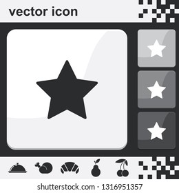 Star flat set of buttons vector icon.