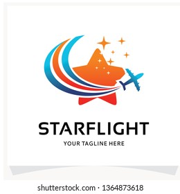 Star Flight Logo Design Template Inspiration