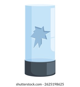 Star is floating inside a protective glass cylinder