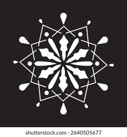 Star floral art. Mandala design art for holiday decoration, perfect decorative design elements