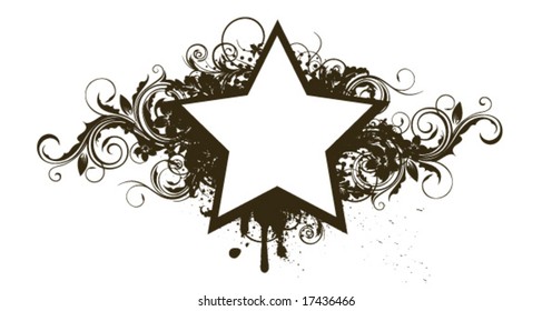 Estrela floral em branco