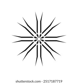 Patrón abstracto del ornamento de la flor de la estrella en Vector negro. Flor de estrella tribal. Recursos gráficos editables para muchos propósitos.