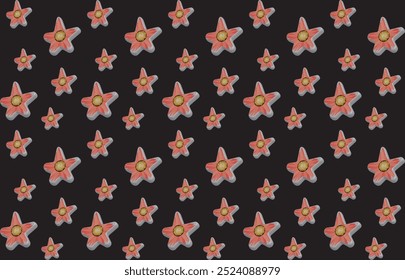 Estrella de la flor en todo el patrón de Vector sin costuras