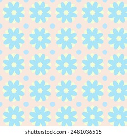 Star flower bloom seamless pattern