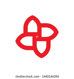 Star Flower logo design vector