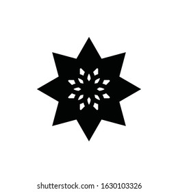 Star with flower logo design vector