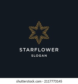 Star Flower Logo design vector template