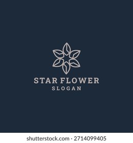 Star flower logo icon design template vector illustration