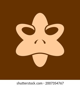 star or flower logo with monkey face