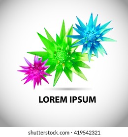 star flower logo. Vector