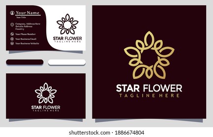 Star Flower logo vector, Minimalist Elegant Luxury logo design, modern logo, Logo Designs Vector Illustration Template