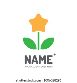 Star flower logotype. Vector logo design. Business concept icon.