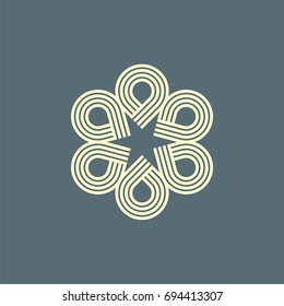 Star Flower Ornament Lines Logo Template Illustration Design. Vector EPS 10.