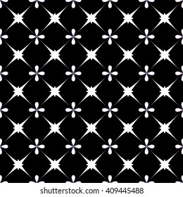 Star and flower red seamless pattern. Fashion graphic background design. Modern stylish abstract texture.Monochrome template for prints, textiles, wrapping, wallpaper, website etc. VECTOR illustration