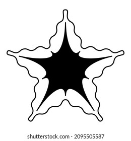 Star Flower Sea Flat Icon Isolated On White Background