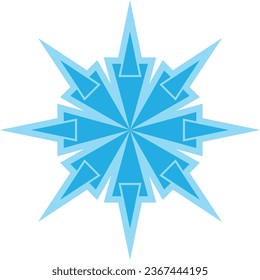 forma geométrica del copo de nieve de flor estrella