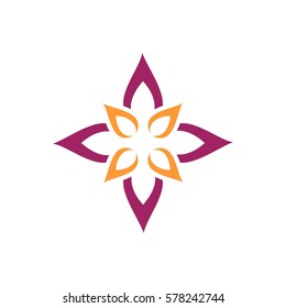 Star Flower for Spa Logo or Pattern Illustration Design. Vector EPS 10.