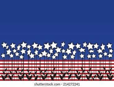 star flowers combined with USA flag colors