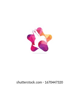 Star Flying bird logo. modern bird logo design concept.