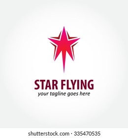 Star flying company abstract vector logo design template paper creative office icon business company symbol concept