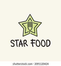 star food concept logo vector