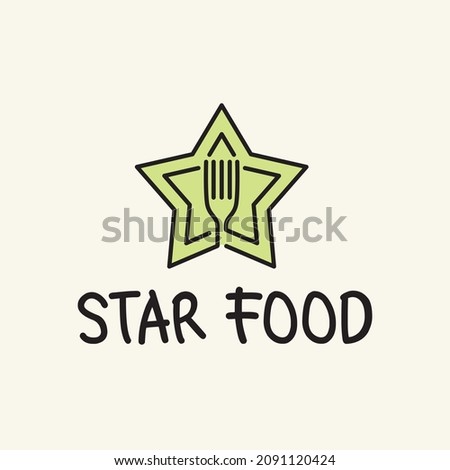 star food concept logo vector