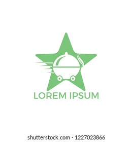 Star Food delivery logo design. Fast delivery service sign. 