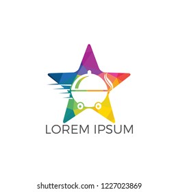 Star Food delivery logo design. Fast delivery service sign. 