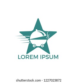 Star Food delivery logo design. Fast delivery service sign. 
