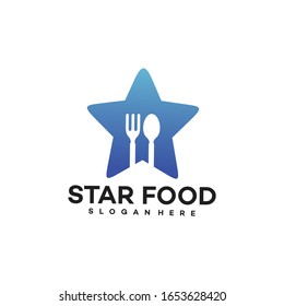 Star food logo design template- vector.