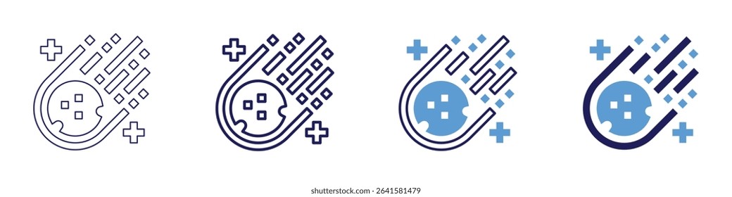 Star formation icon in 4 different styles. Thin Line, Line, Bold Line, Duotone. Duotone style. Editable stroke.