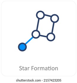 Star Formation And Star Icon Concept