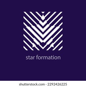 Star formation lines logo. Unique design. Creative activity life logo template. vector.