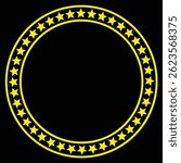 star frame border with circle outline made of stroke line