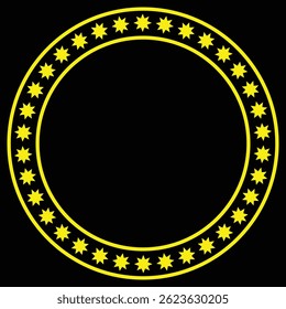 star frame border with circle outline made of stroke line