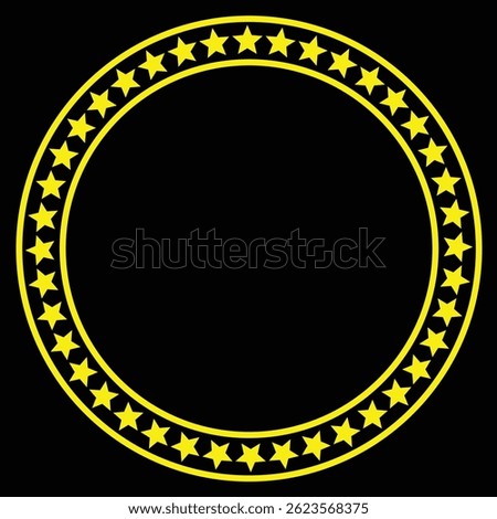 star frame border with circle outline made of stroke line