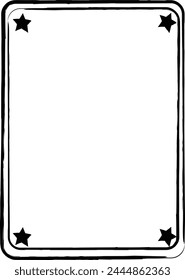 Star frame border grunge stroke element, brush shape icon, vertical, rectangle decorative doodle element for design in vector illustration