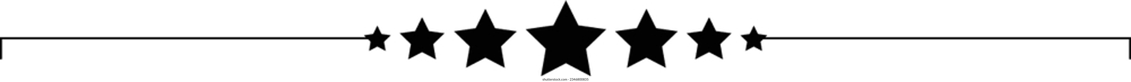 Icono de forma de línea horizontal del borde del marco estelar para elemento doodle vintage decorativo para diseño en ilustración vectorial