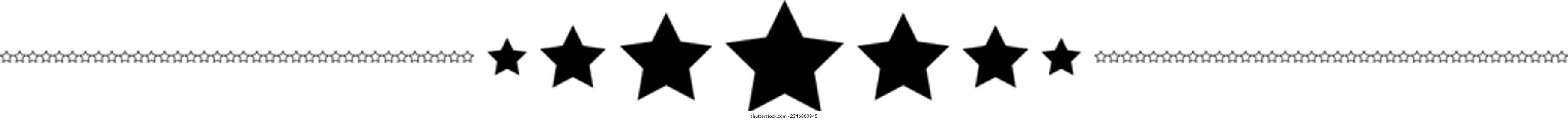 Icono de forma de línea horizontal del borde del marco estelar para elemento doodle vintage decorativo para diseño en ilustración vectorial
