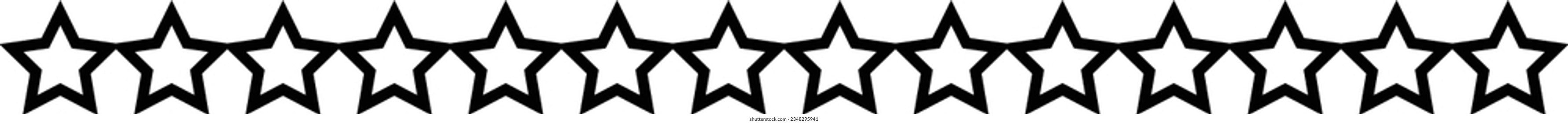 Icono de forma de línea horizontal del borde del marco estelar para elemento doodle vintage decorativo para diseño en ilustración vectorial
