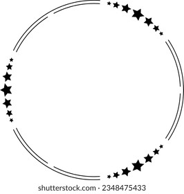 Star frame border horizontal line shape icon for decorative vintage doodle element for design in vector illustration