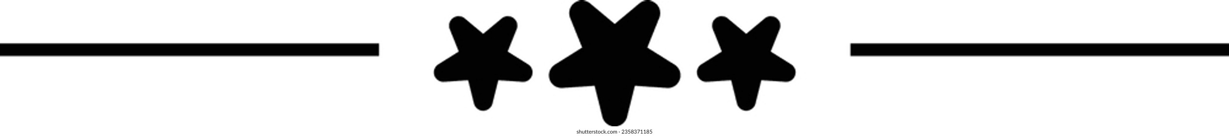 Star frame border horizontal line shape icon for decorative vintage doodle element for design in vector illustration